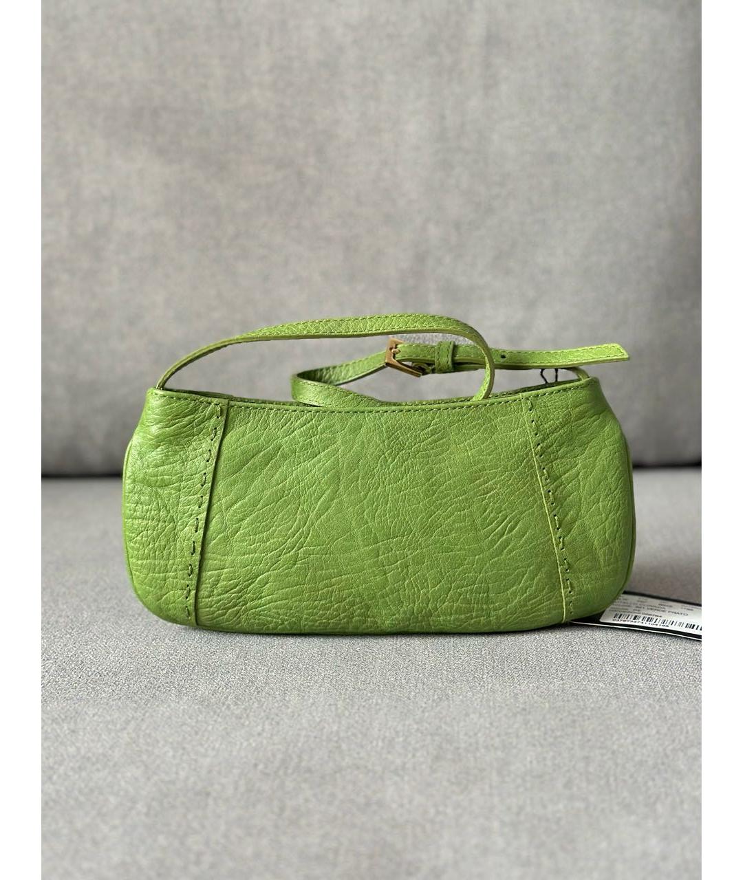 DOLCE&GABBANA Зеленая кожаная сумка с короткими ручками, фото 4