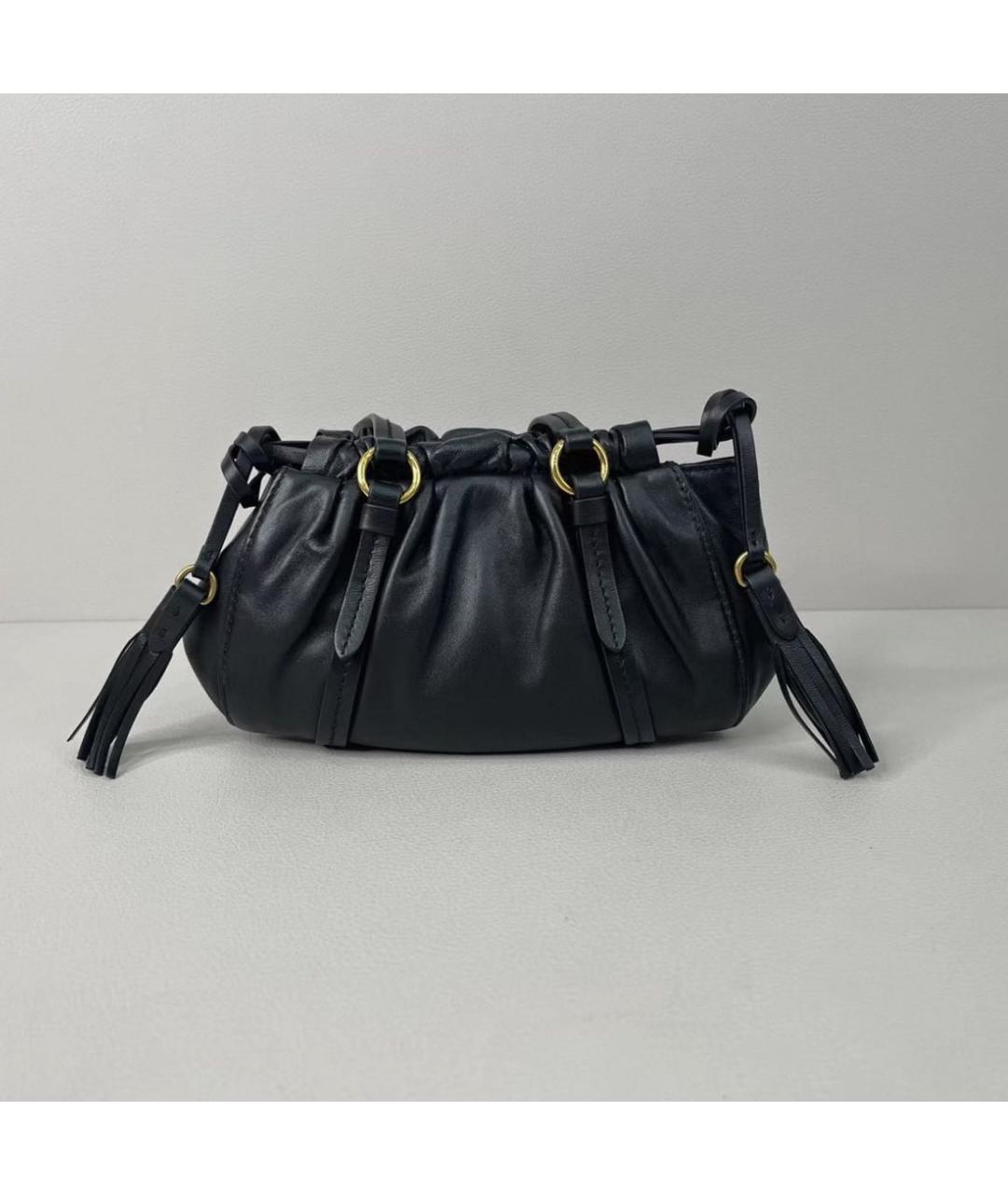 MIU MIU Черная кожаная сумка с короткими ручками, фото 3