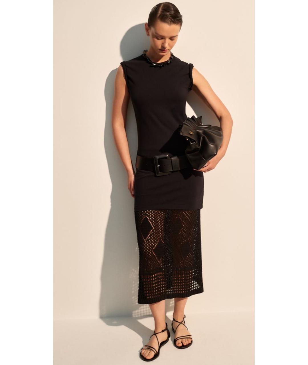 BALENCIAGA Черное хлопко-эластановое повседневное платье, фото 8