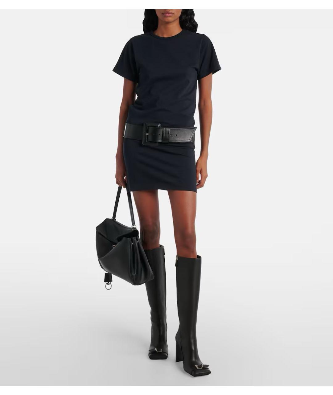 BALENCIAGA Черное хлопко-эластановое повседневное платье, фото 2