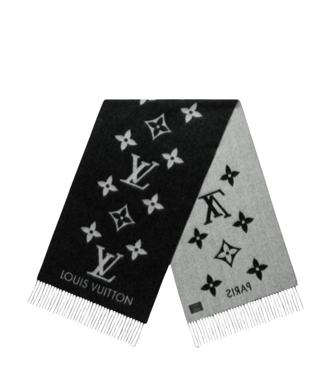 LOUIS VUITTON Черный кашемировый шарф, фото 1