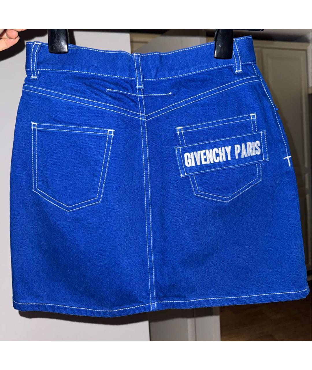 GIVENCHY Синий деним костюм с юбками, фото 8