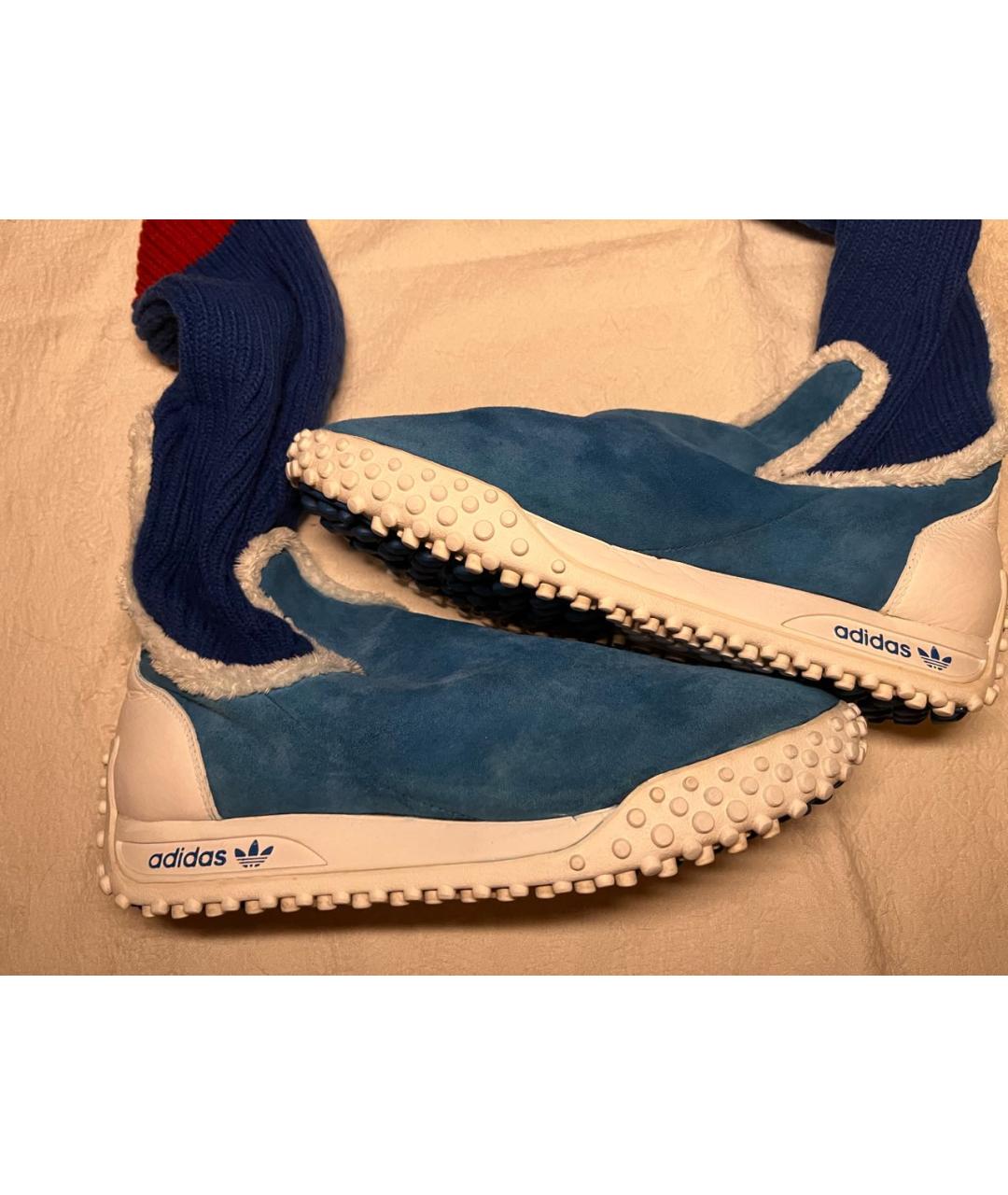 ADIDAS Синие замшевые кроссовки, фото 6