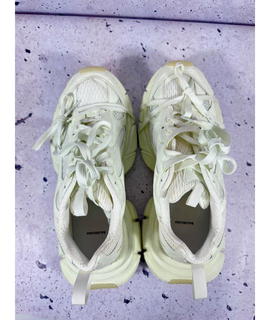 BALENCIAGA Бежевые текстильные низкие кроссовки / кеды, фото 3