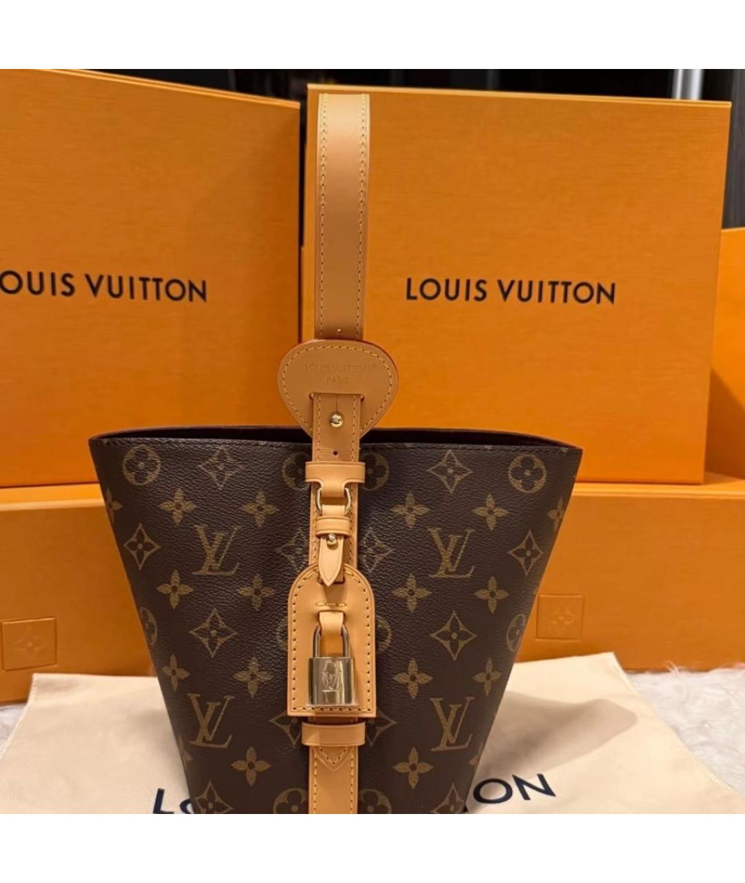 LOUIS VUITTON Коричневая сумка с короткими ручками, фото 3