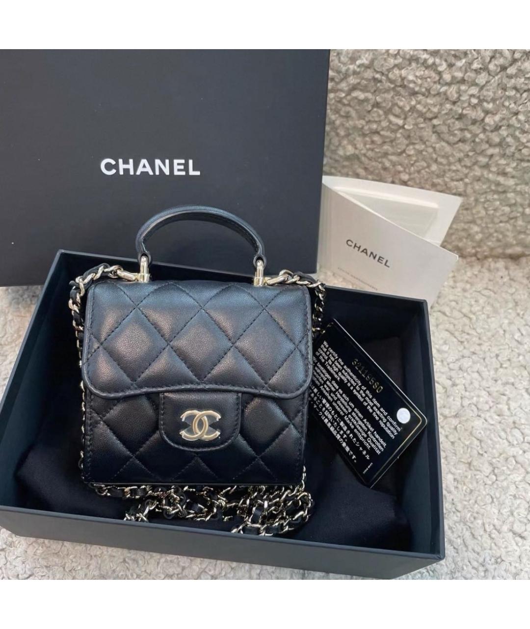 CHANEL Черная кожаная сумка через плечо, фото 2