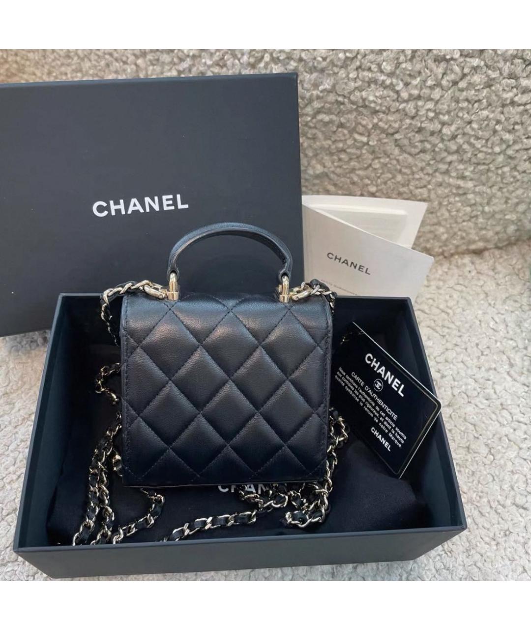 CHANEL Черная кожаная сумка через плечо, фото 3