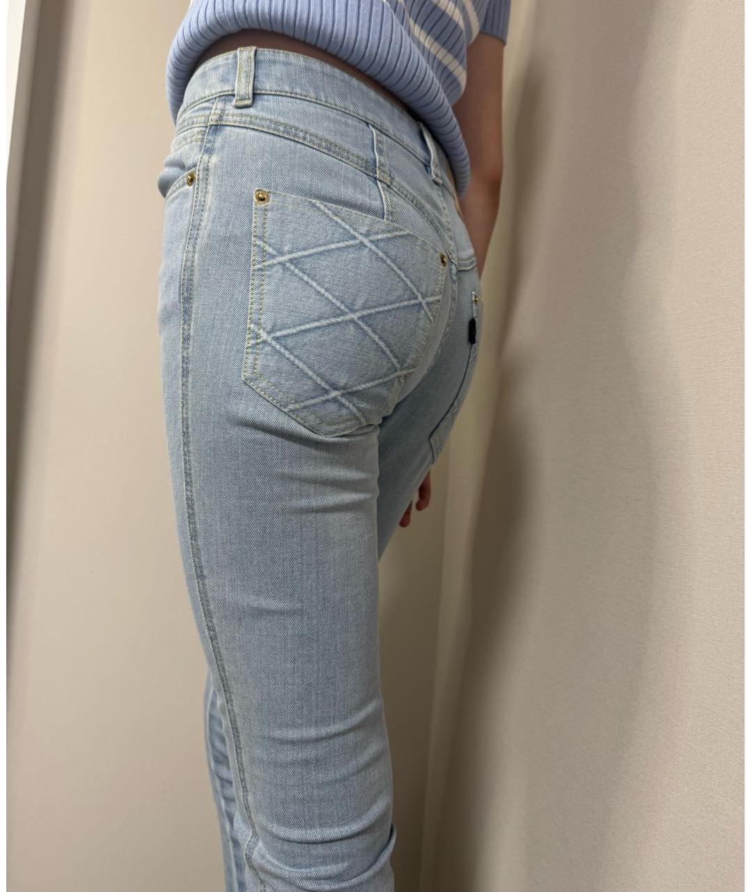 LOUIS VUITTON Голубые хлопковые джинсы слим, фото 7