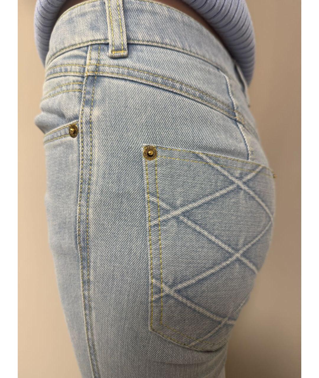 LOUIS VUITTON Голубые хлопковые джинсы слим, фото 8