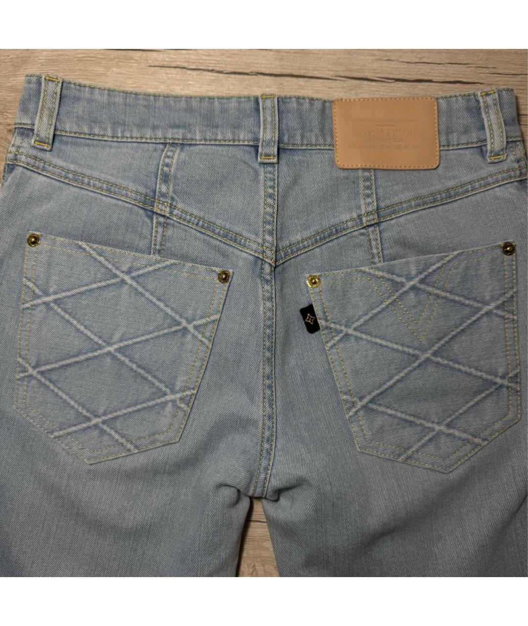 LOUIS VUITTON Голубые хлопковые джинсы слим, фото 6