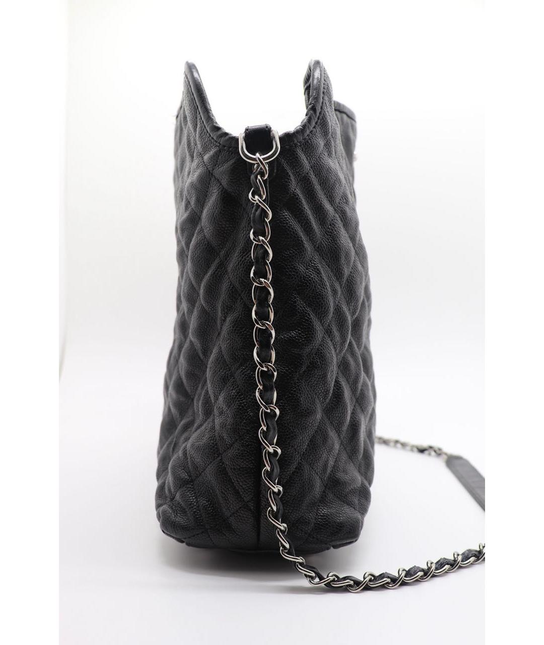 CHANEL Черная кожаная сумка тоут, фото 2