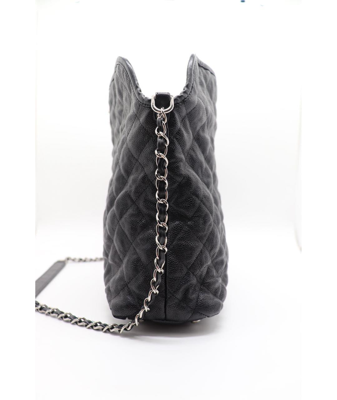 CHANEL Черная кожаная сумка тоут, фото 4