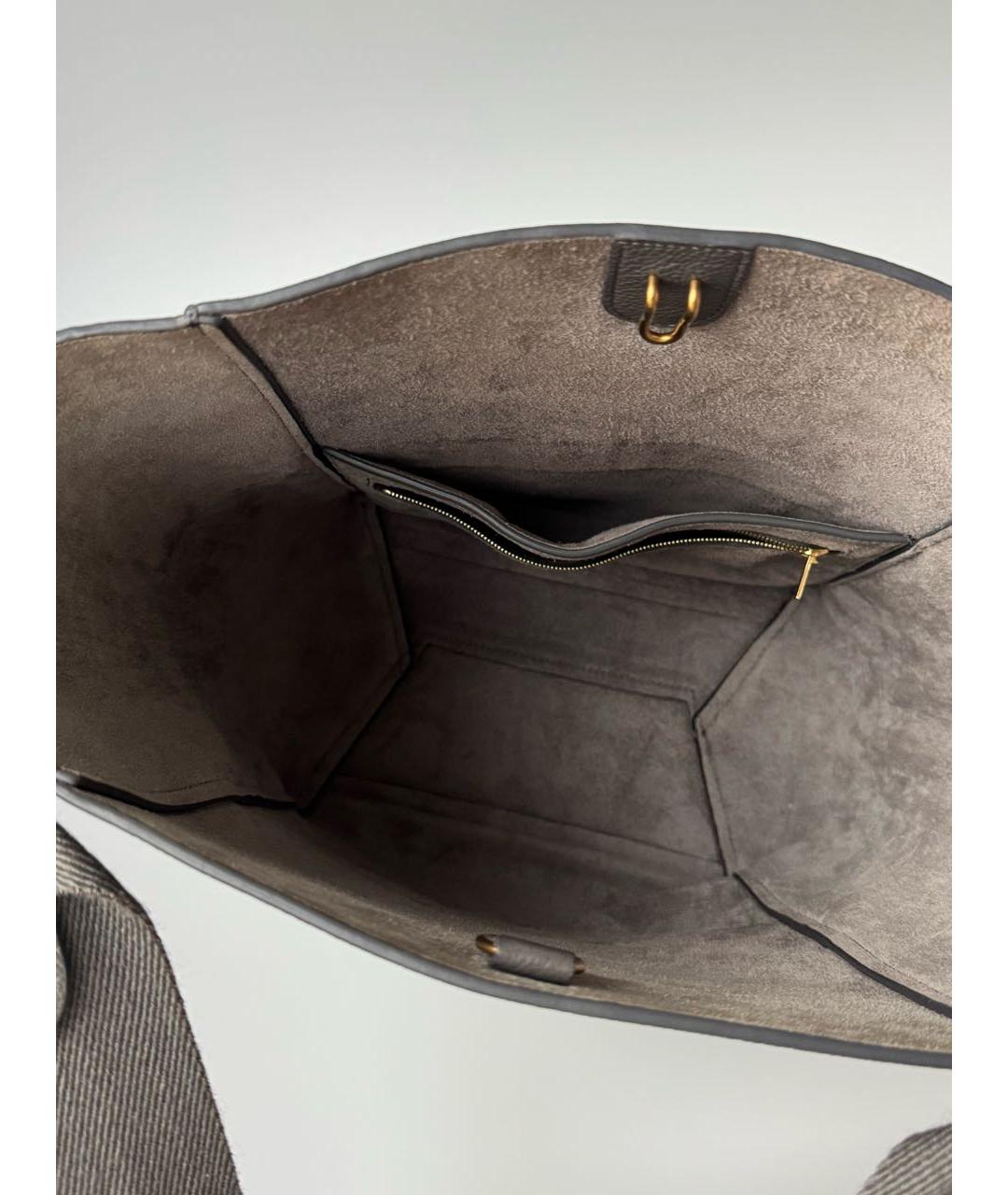 CELINE Серая кожаная сумка через плечо, фото 4