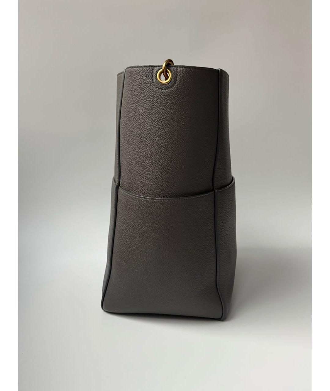 CELINE Серая кожаная сумка через плечо, фото 7