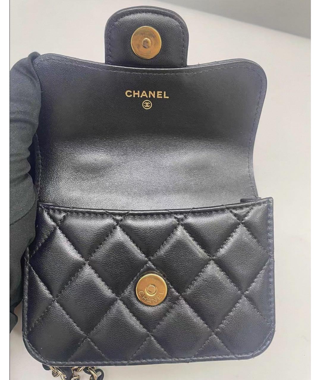 CHANEL Черная кожаная сумка через плечо, фото 4