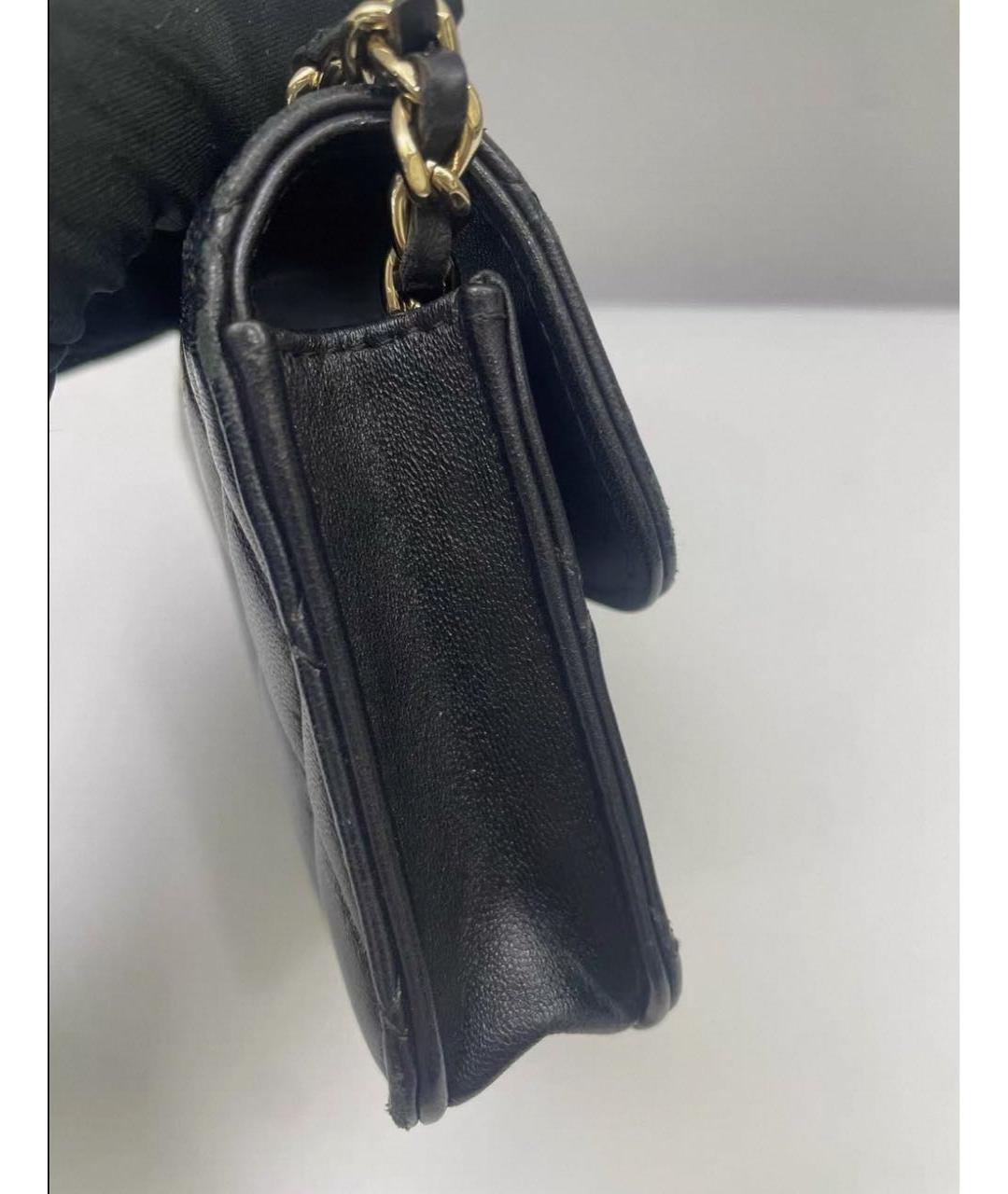 CHANEL Черная кожаная сумка через плечо, фото 6