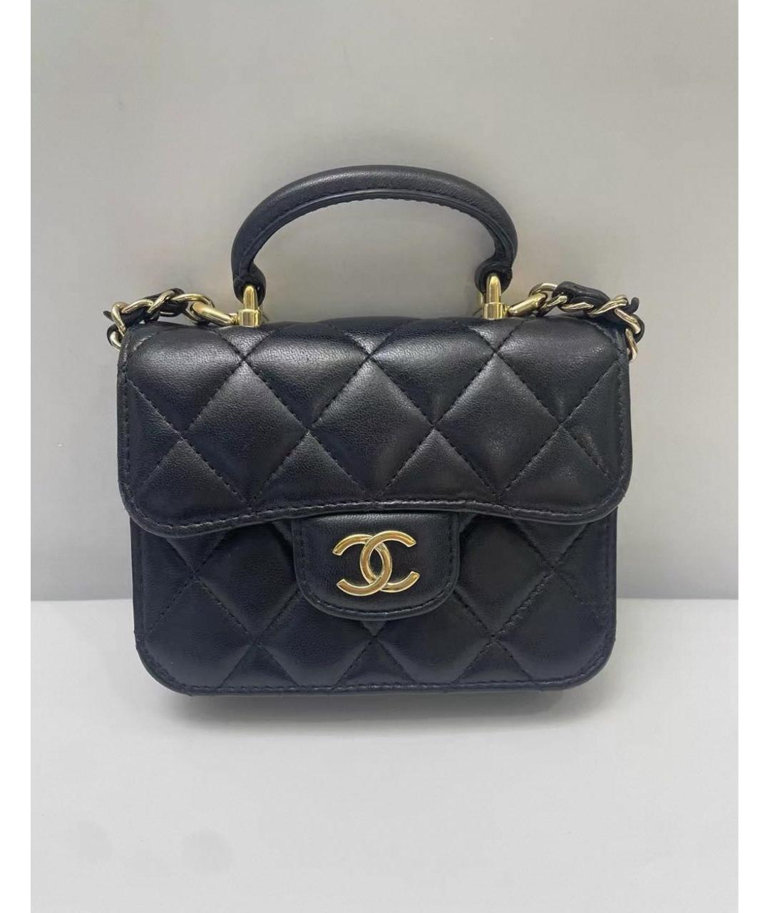 CHANEL Черная кожаная сумка через плечо, фото 2