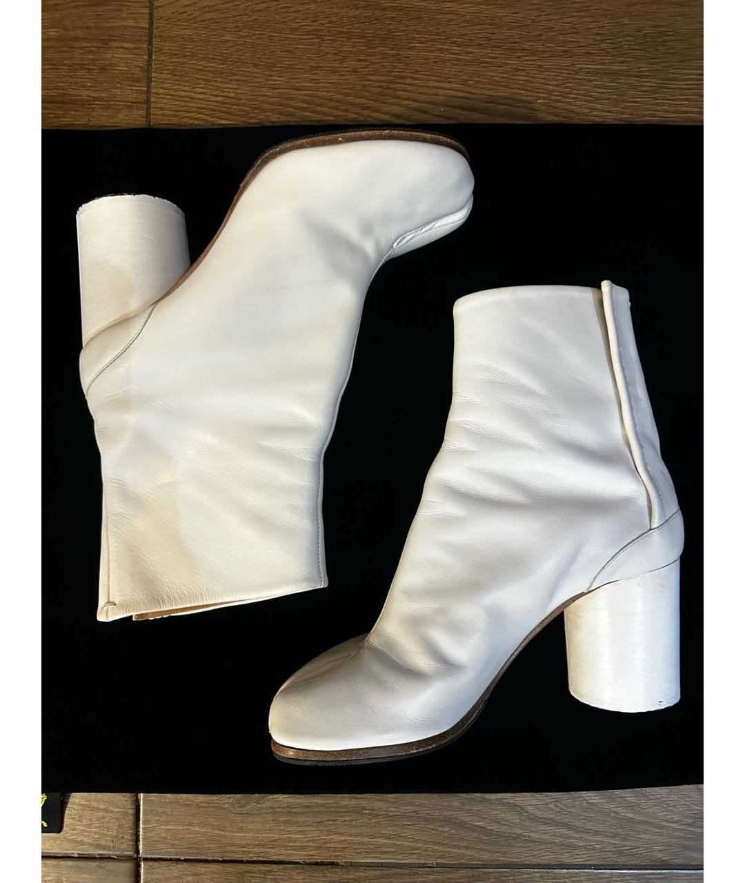 MAISON MARGIELA Белые кожаные ботильоны, фото 2