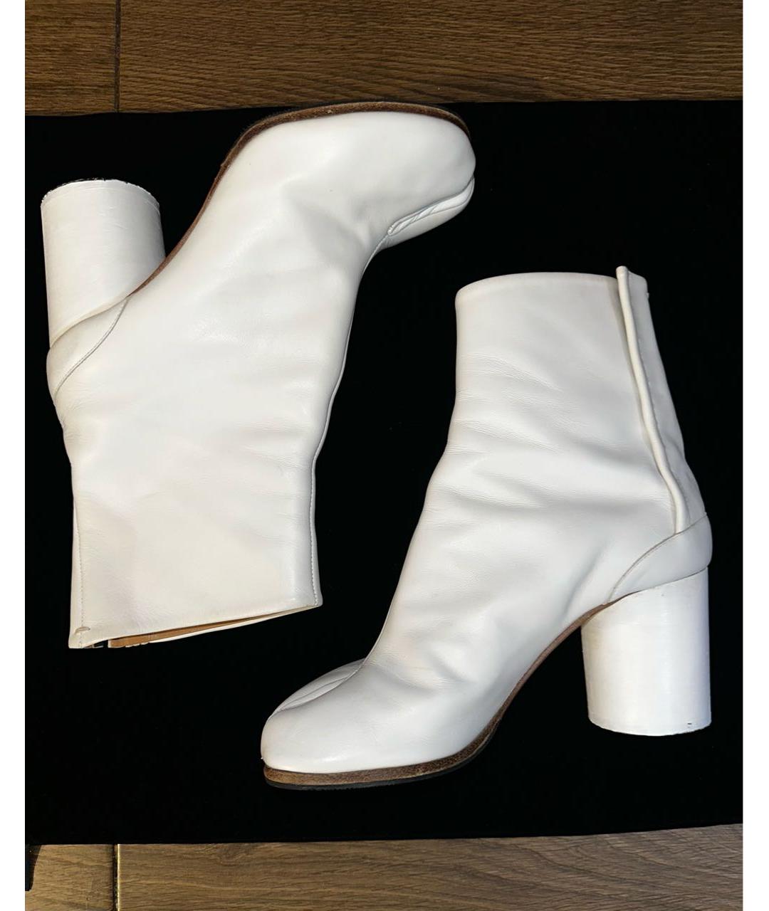 MAISON MARGIELA Белые кожаные ботильоны, фото 3