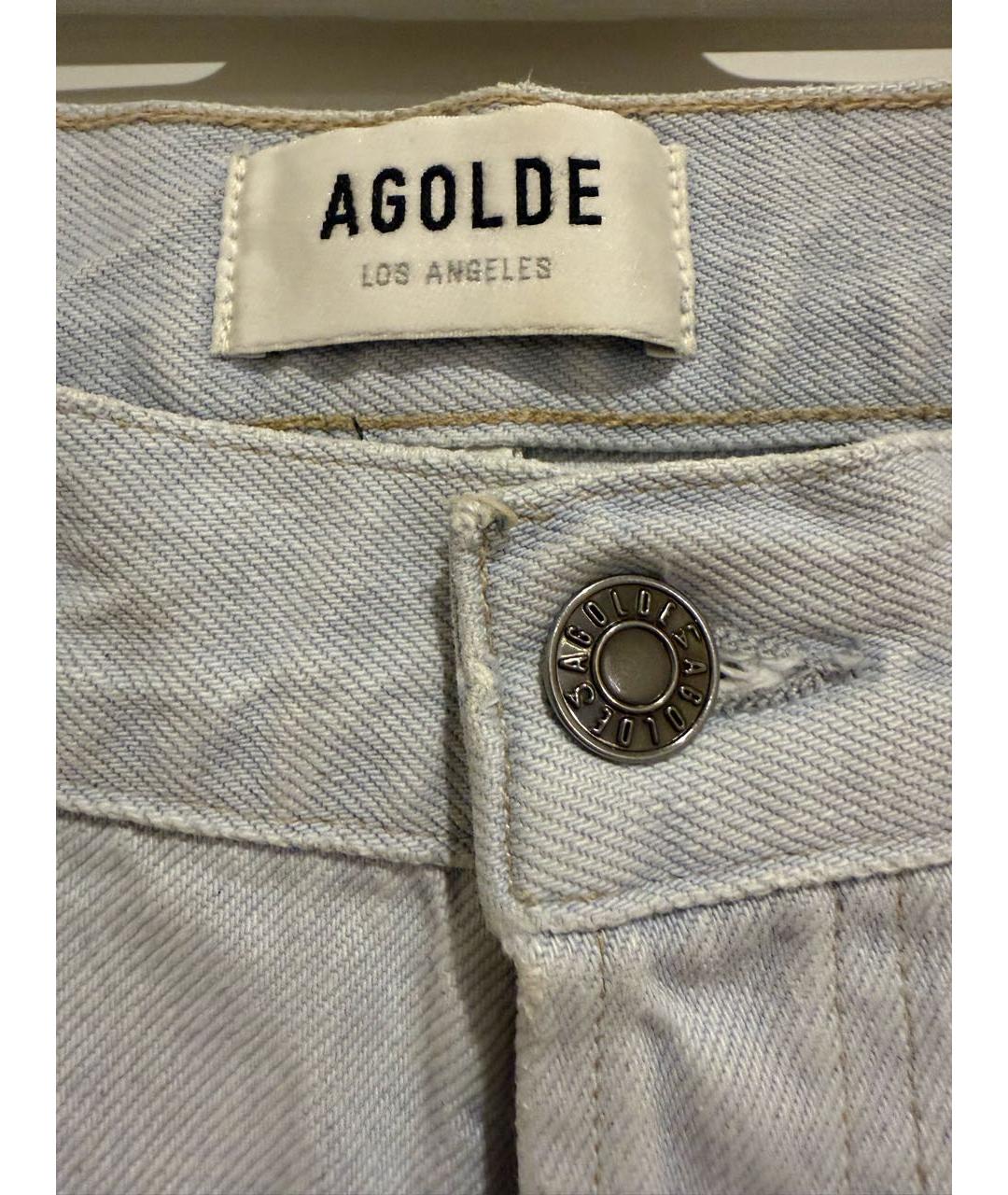AGOLDE Голубые хлопковые прямые джинсы, фото 3