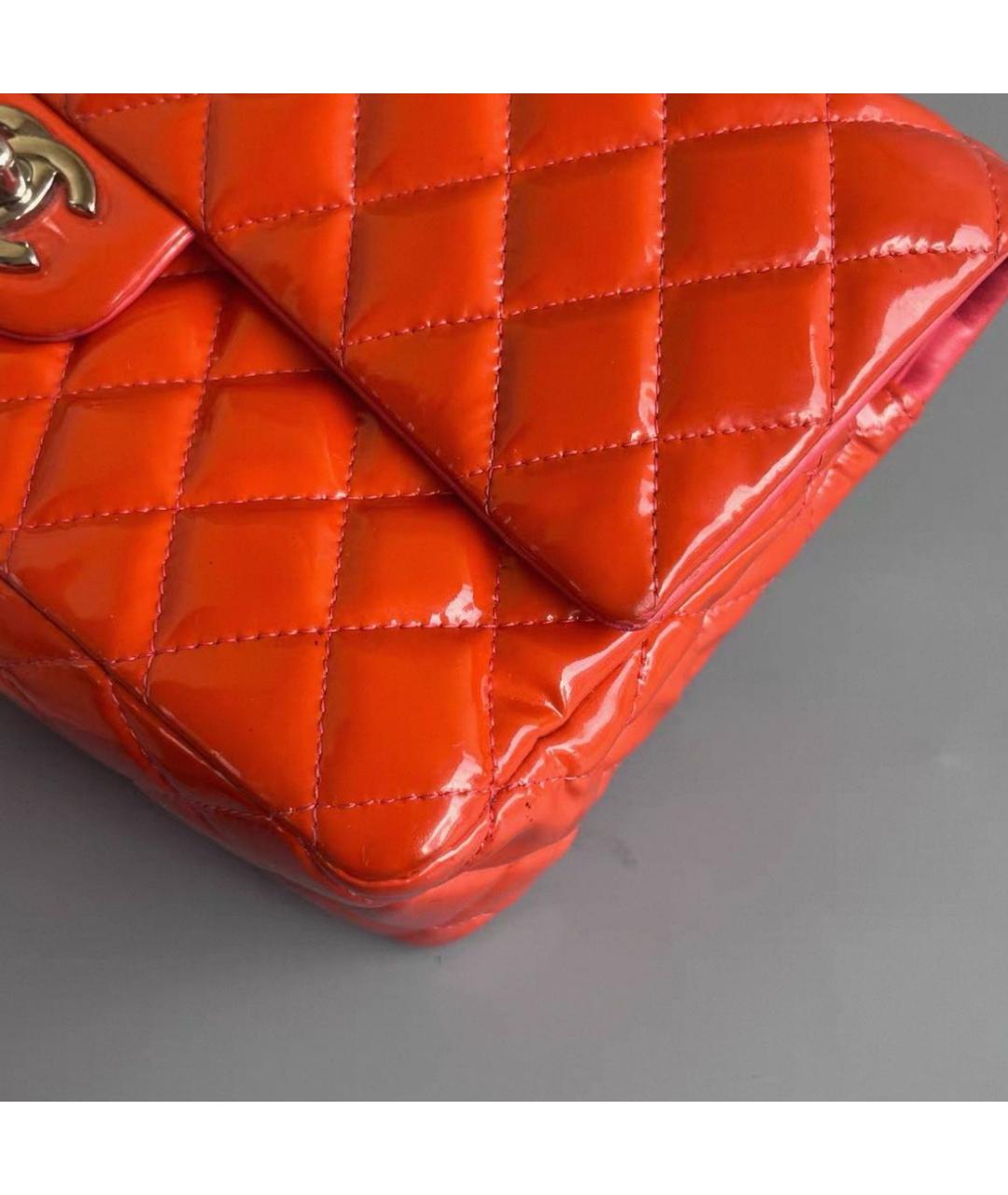CHANEL Красная сумка через плечо из лакированной кожи, фото 8