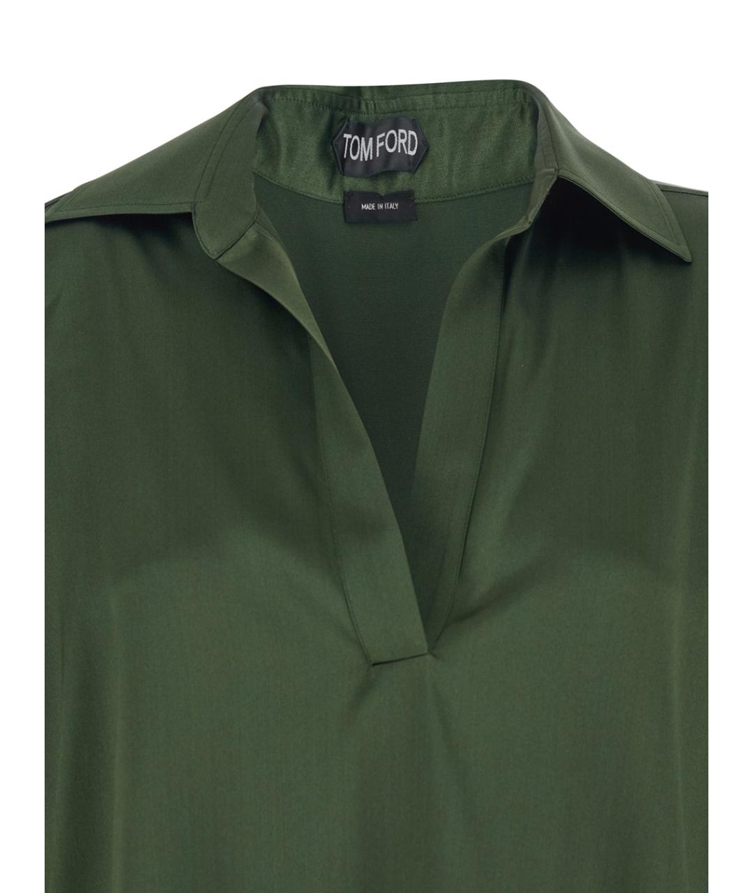 TOM FORD Зеленая шелковая блузы, фото 2