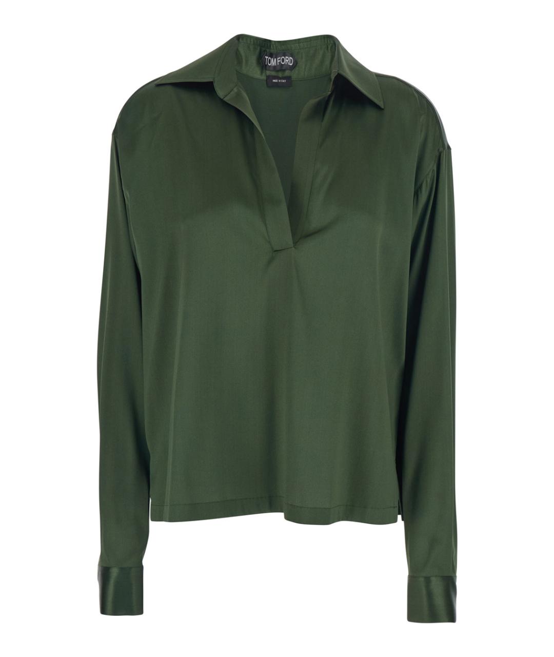 TOM FORD Зеленая шелковая блузы, фото 1