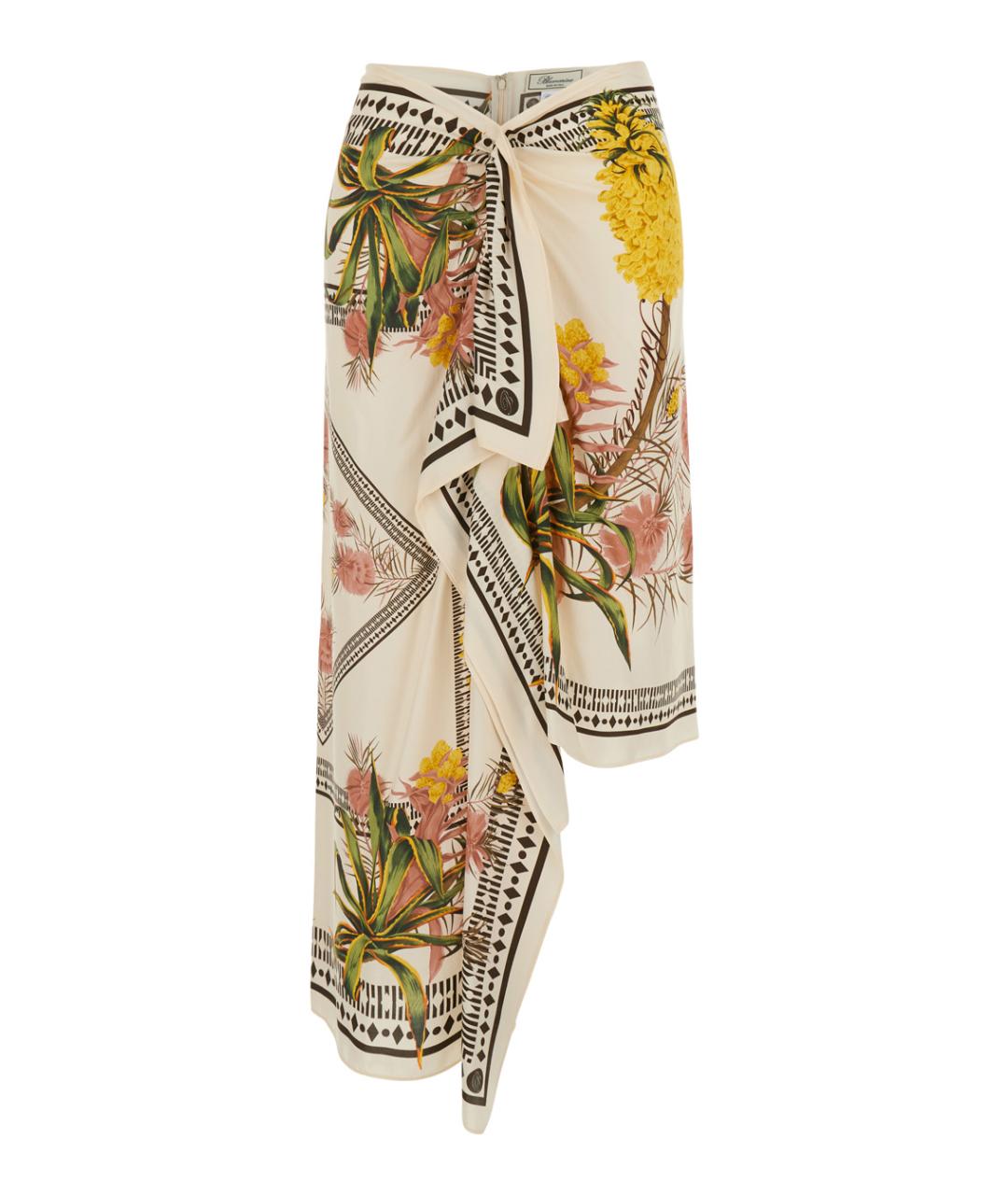 BLUMARINE Мульти вискозная юбка миди, фото 1