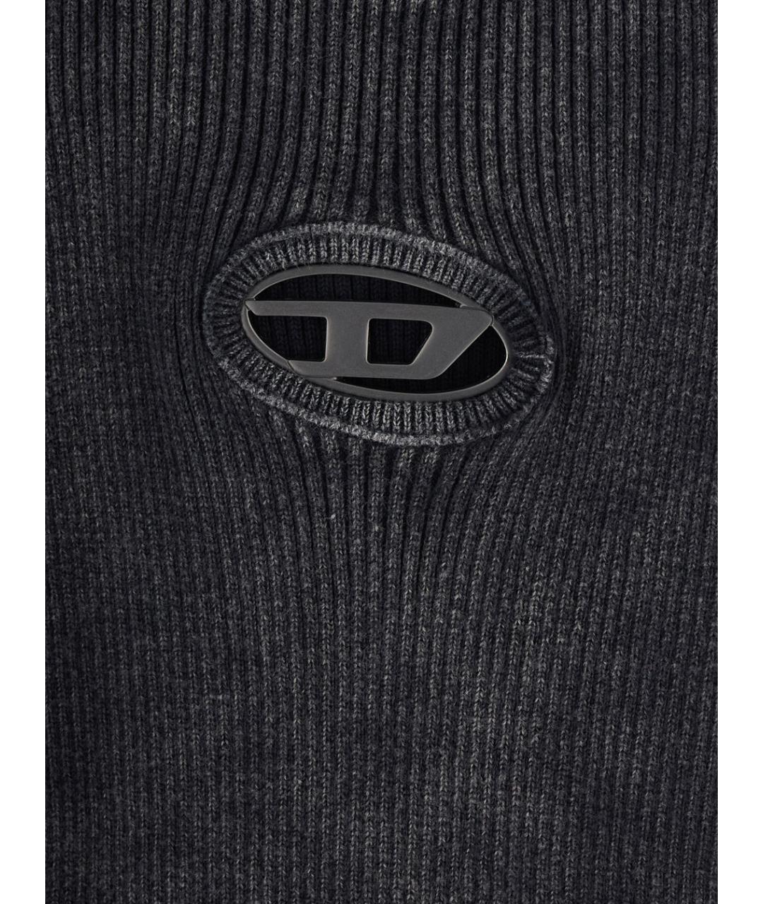 DIESEL Черное хлопковое повседневное платье, фото 3