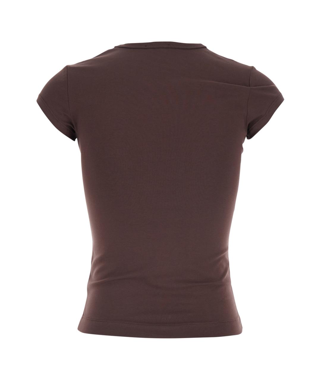 DIESEL Коричневая хлопковая футболка, фото 2