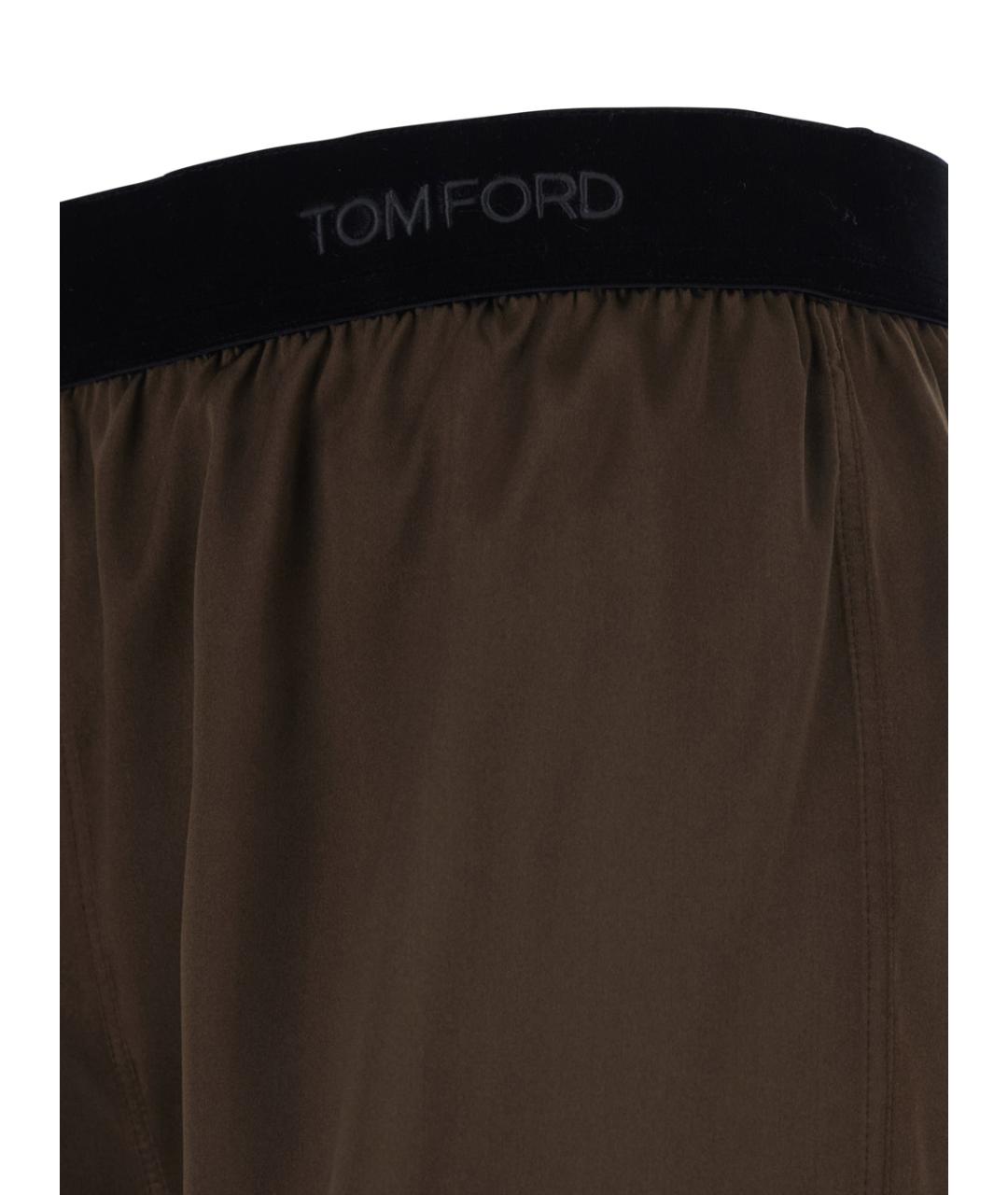 TOM FORD Коричневые шелковые шорты, фото 3