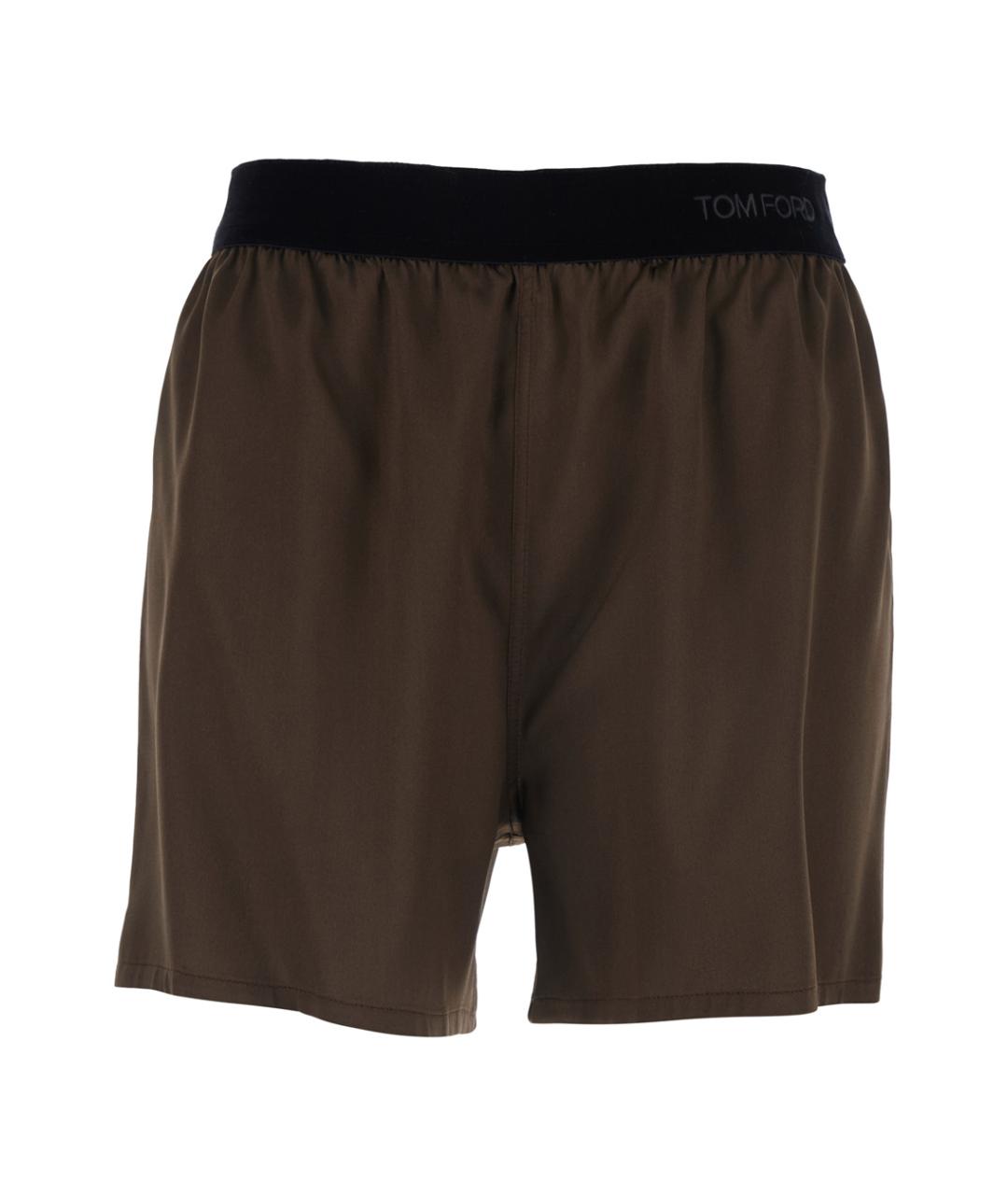 TOM FORD Коричневые шелковые шорты, фото 1