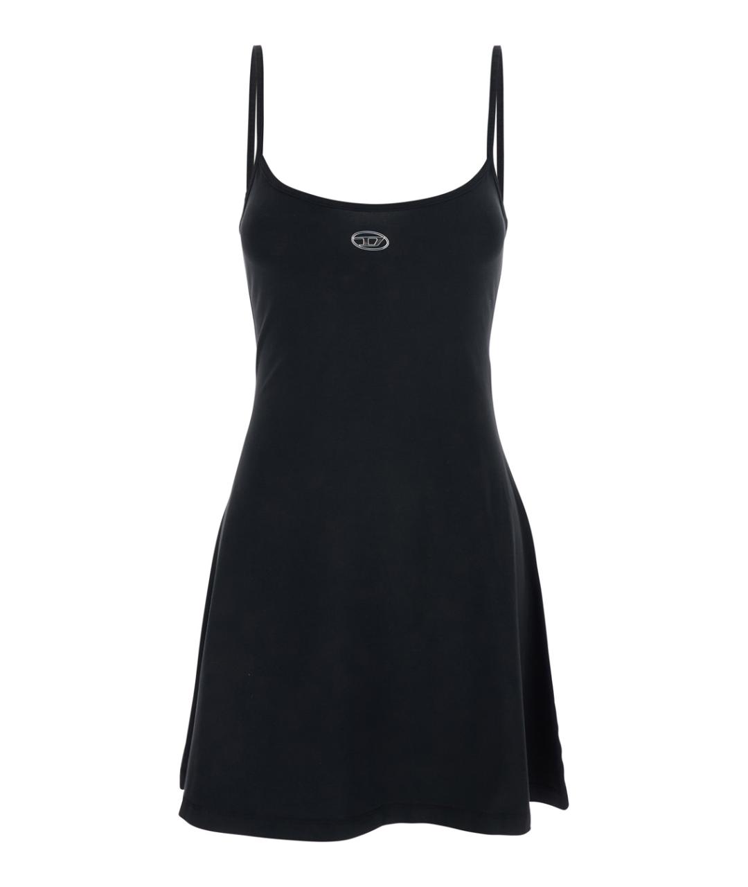 DIESEL Черное хлопковое повседневное платье, фото 1