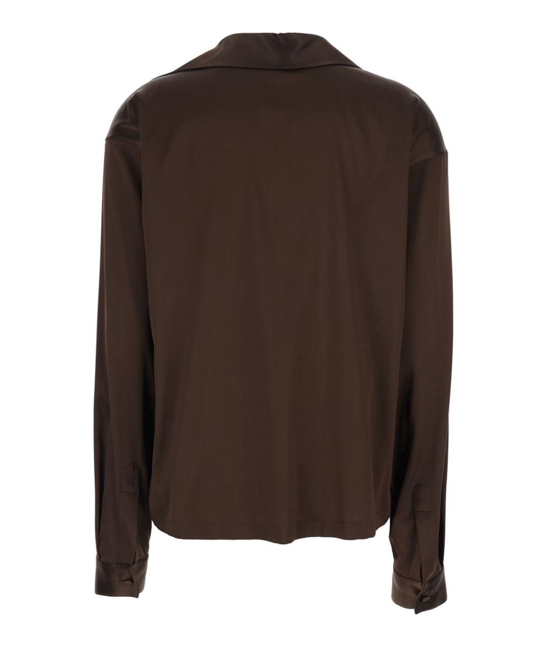 TOM FORD Коричневая шелковая блузы, фото 2