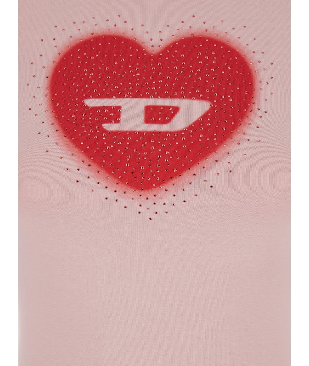 DIESEL Розовая хлопковая футболка, фото 3