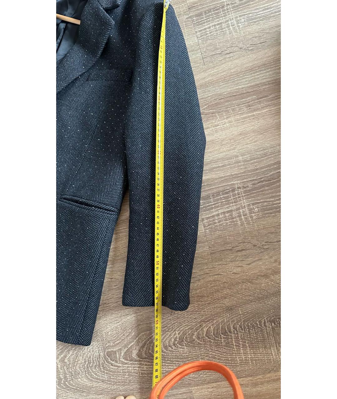 SANDRO Антрацитовый шерстяной костюм с юбками, фото 7