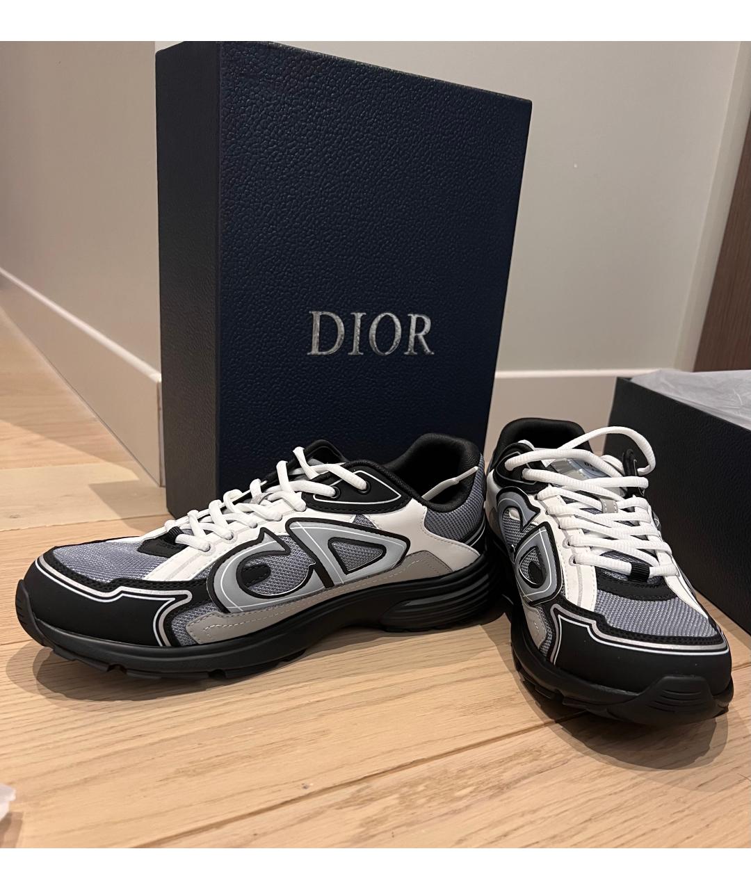 CHRISTIAN DIOR Серые текстильные низкие кроссовки / кеды, фото 6