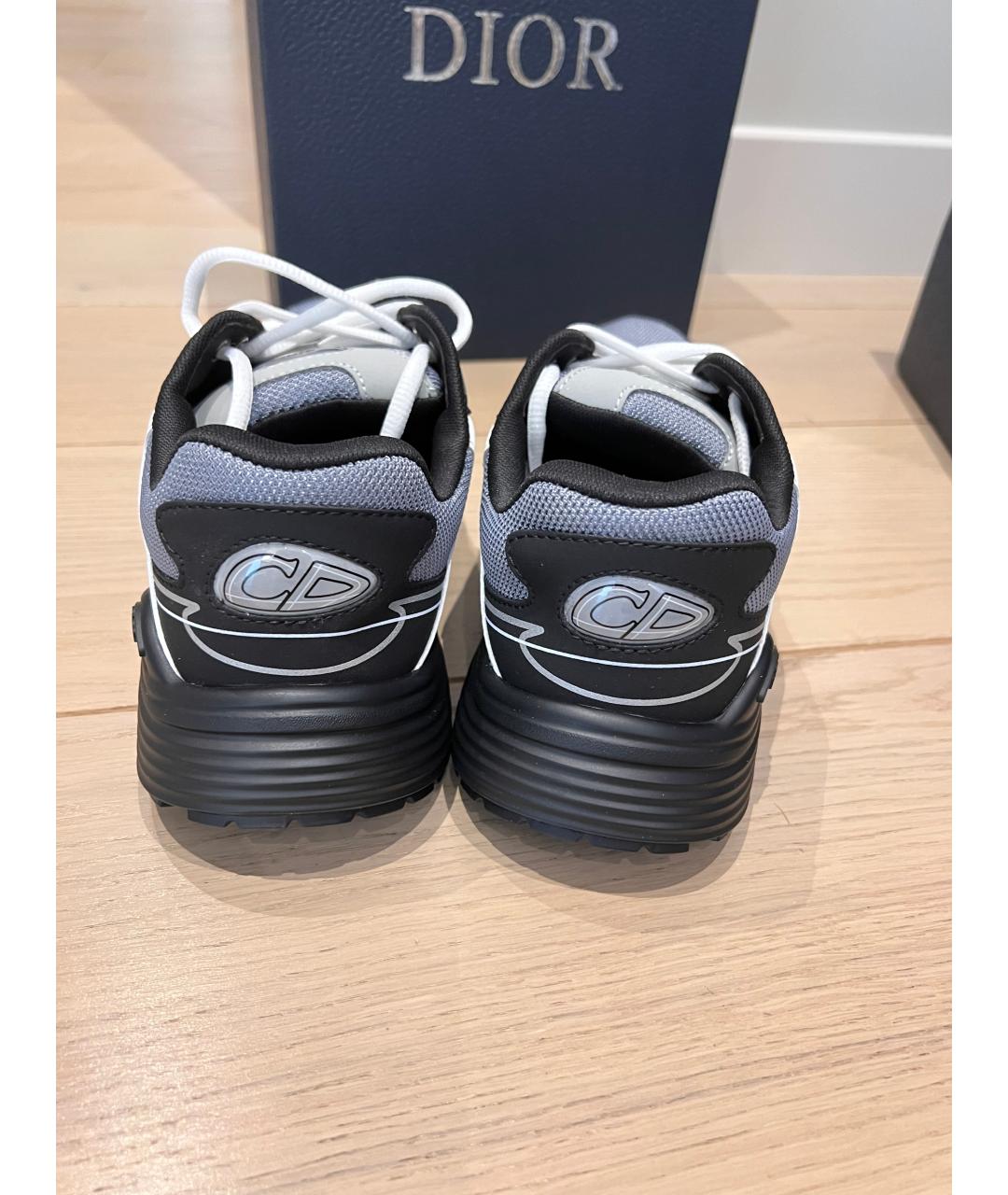 CHRISTIAN DIOR Серые текстильные низкие кроссовки / кеды, фото 4