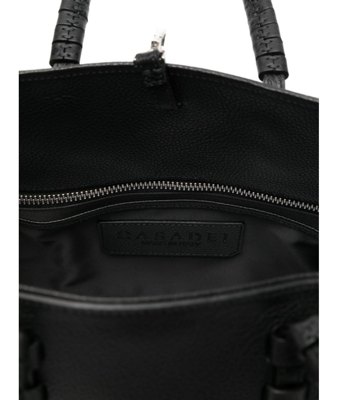 CASADEI Черная кожаная сумка тоут, фото 4