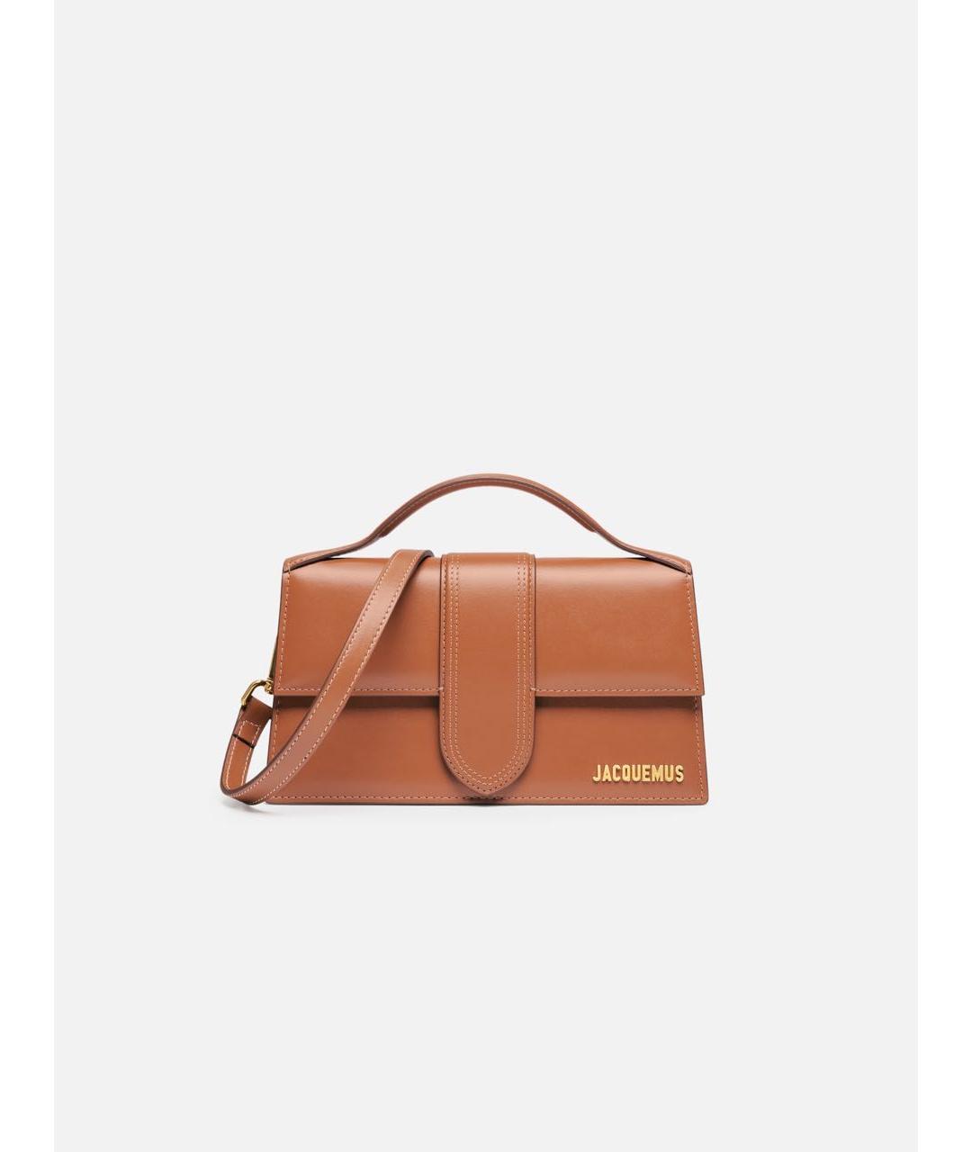 JACQUEMUS Коричневая кожаная сумка через плечо, фото 4