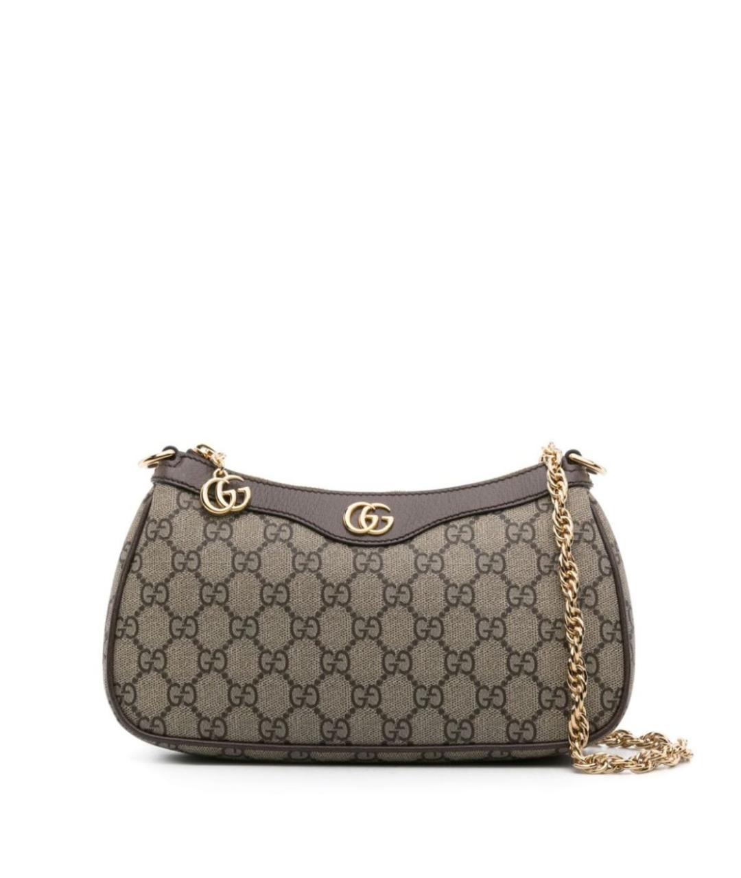 GUCCI Коричневая тканевая сумка через плечо, фото 1