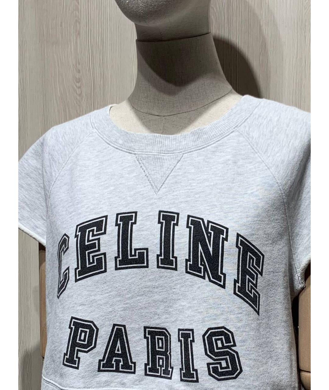 CELINE Серая хлопковая футболка, фото 5