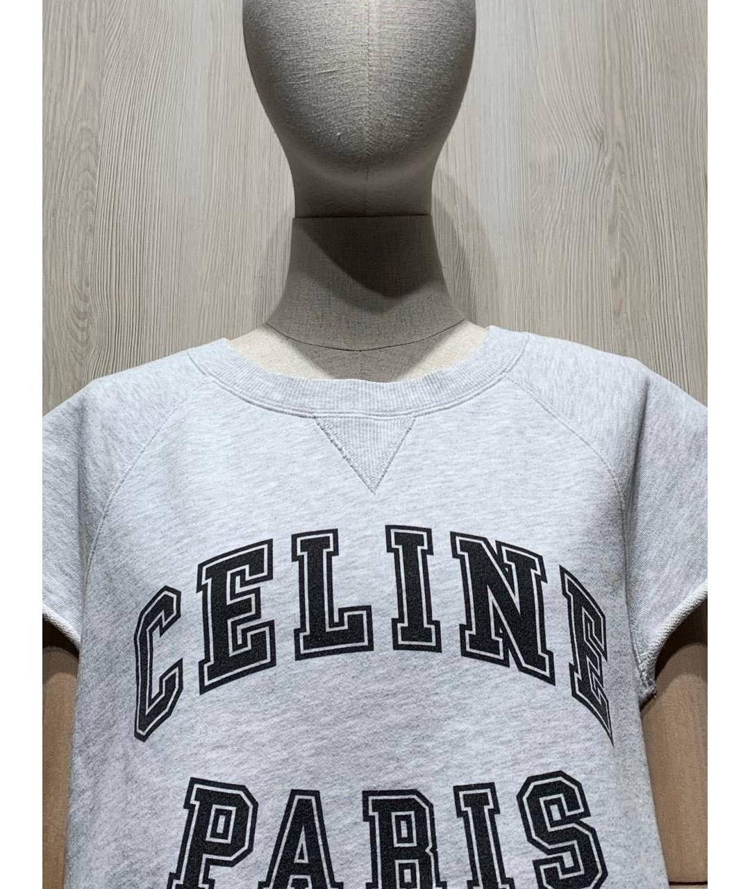 CELINE Серая хлопковая футболка, фото 2