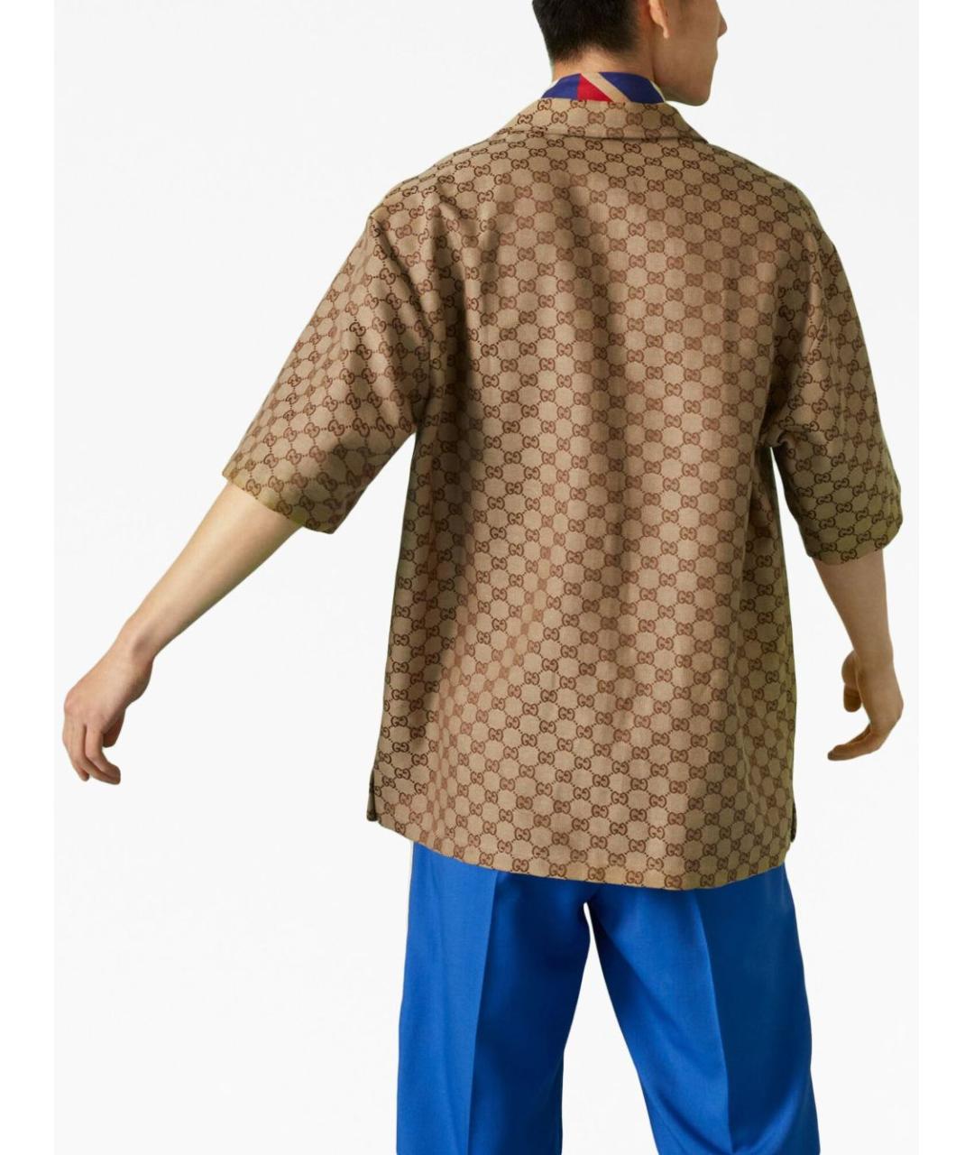 GUCCI Бежевая льняная кэжуал рубашка, фото 4