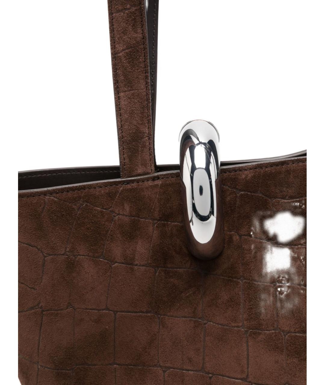 JACQUEMUS Коричневая замшевая сумка тоут, фото 3