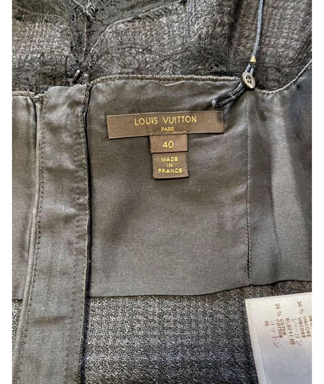 LOUIS VUITTON Черное льняное коктейльное платье, фото 8