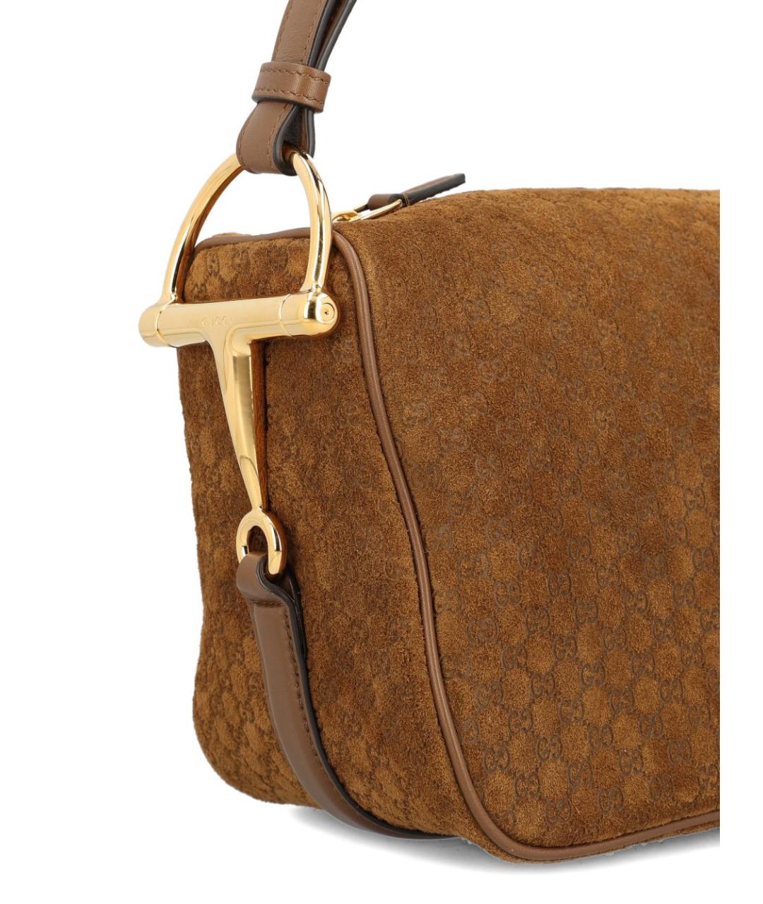 GUCCI Коричневая замшевая сумка через плечо, фото 3