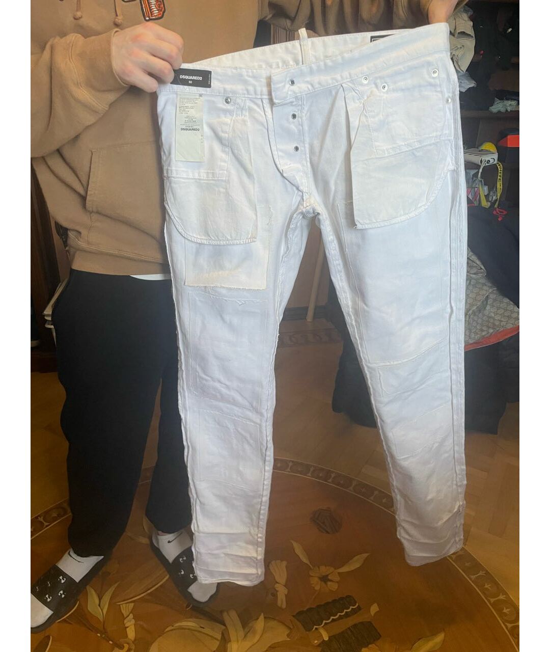 DSQUARED2 Белые прямые джинсы, фото 3