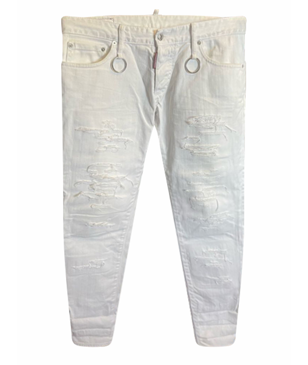 DSQUARED2 Белые прямые джинсы, фото 1