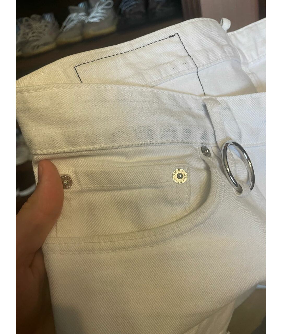 DSQUARED2 Белые прямые джинсы, фото 4